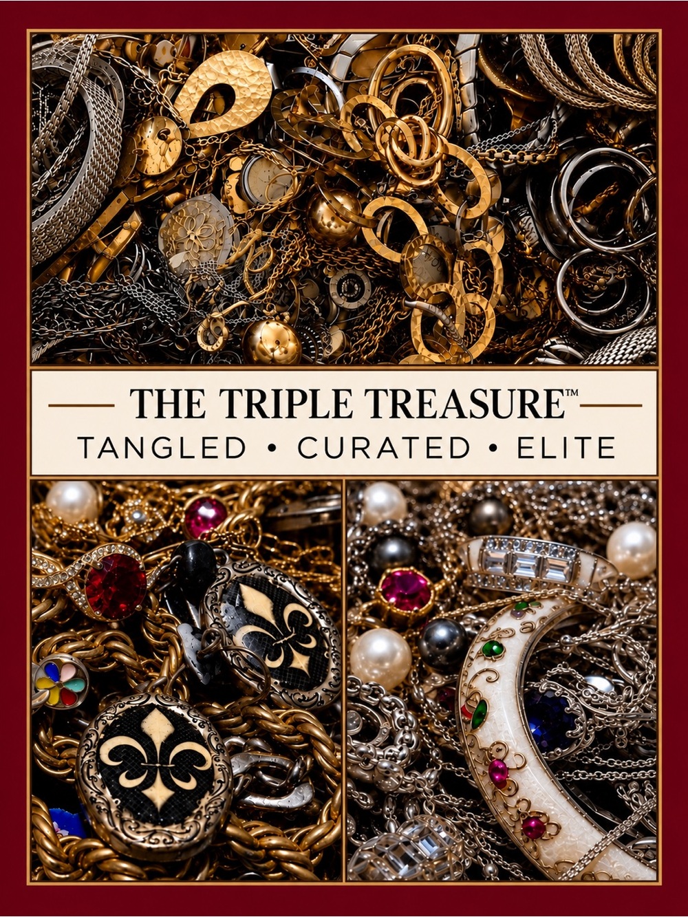 The Triple Treasure™ 5 LB Jewelry Lot Tangled Curated Organic Pull Reseller